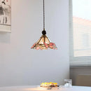 Helnys Butterfly Pink LED Pendant Lamp, Nordic Modern Walnut Wood Glass Hanging Light