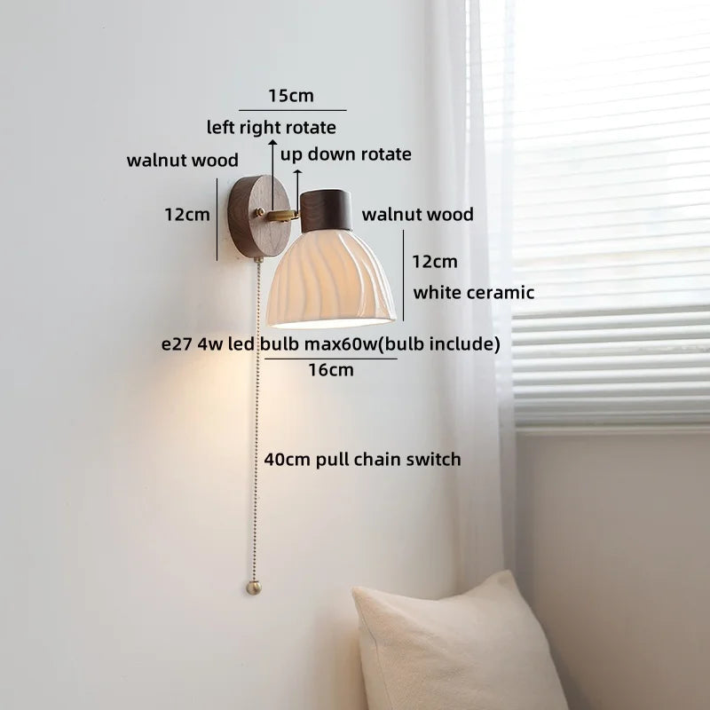 Helnys Ceramic LED Wall Lamp for Home Decoration