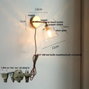 Helnys Copper LED Wall Lights Clear Glass Pull Chain Switch - Modern Nordic Style