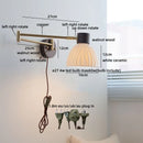 Helnys Swing Copper Arm LED Wall Lamp in White Ceramic