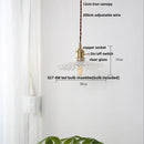 Helnys Clear Glass LED Pendant Lamp with Adjustable Wire and Copper Knob Switch