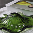 Helnys Green Flower Glass LED Pendant Lights for Kitchen Restaurant, Modern Bar Decor