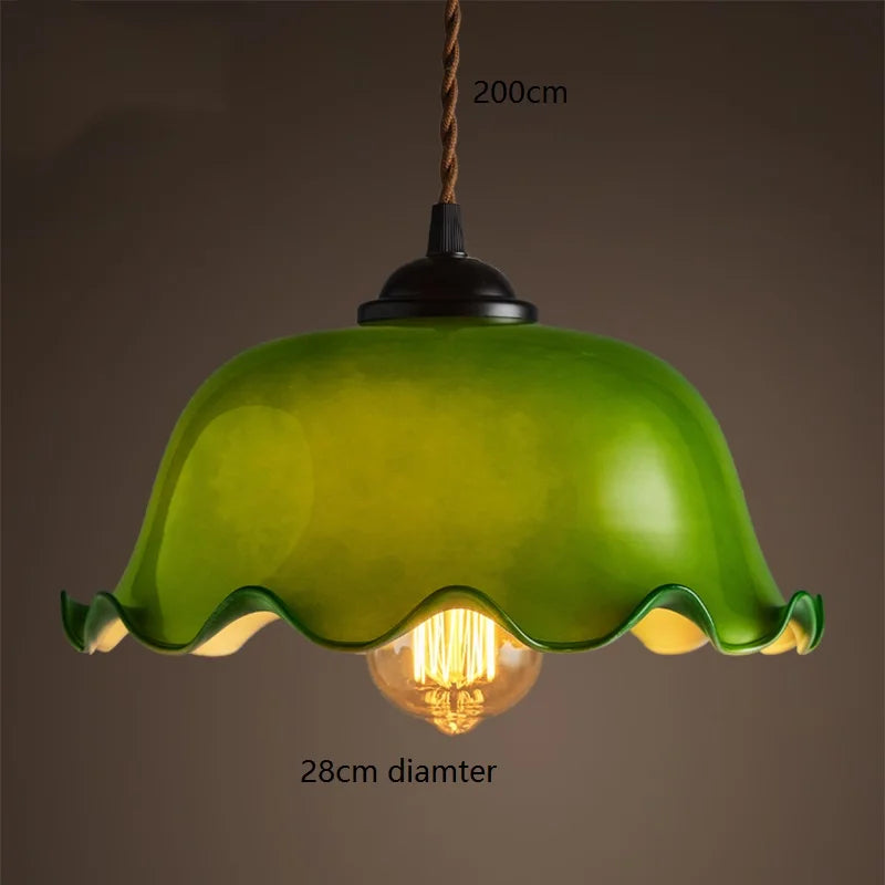 Helnys Vintage Copper Socket Pendant Lamp with Green Glass - 2023 Edition