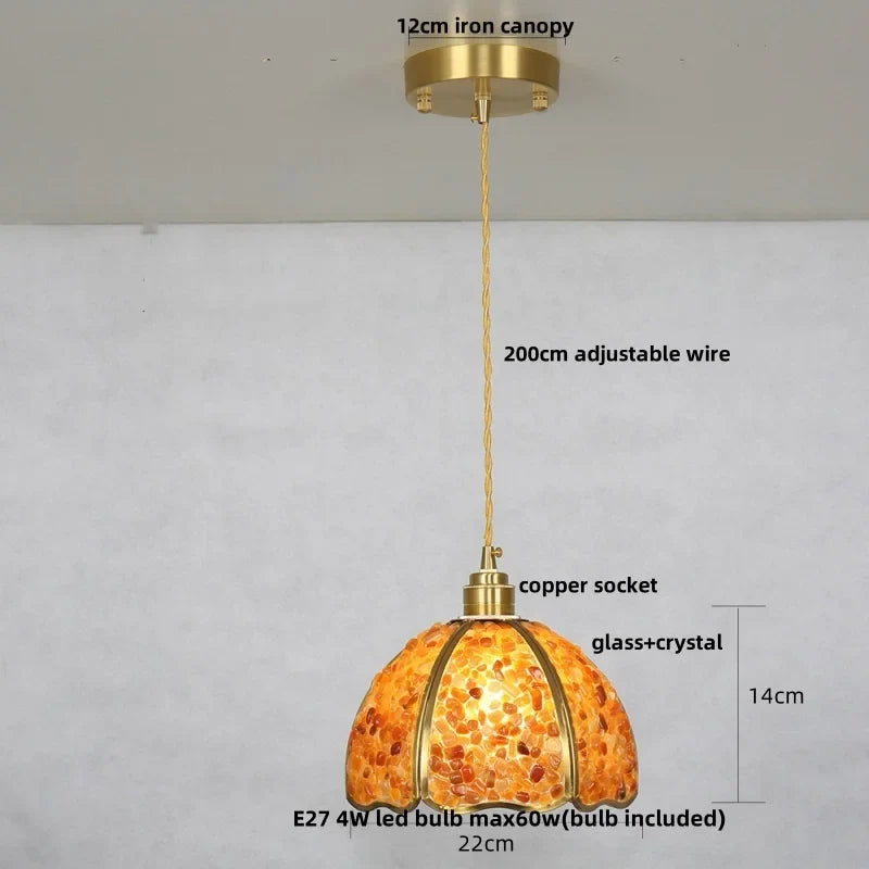 Helnys Crystal Glass LED Pendant Lamp - Adjustable Nordic Modern Luxury Hanging Lights