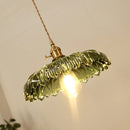 Helnys Modern Copper LED Green Glass Pendant Light for Home Decor