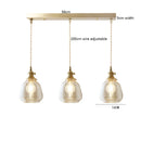 Helnys Wood LED Pendant Lamp Nordic Copper Glass Hanging Light