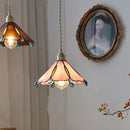 Helnys Glass Pendant Light Fixture Vintage Style LED Wire Adjustable Hanging Lamps