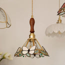 Helnys Red Butterfly LED Pendant Lamp Tiffany Glass Hanging Light