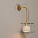 Helnys Walnut Wood LED Wall Sconce Modern Copper Pull Chain Switch Stair Light Fixtures