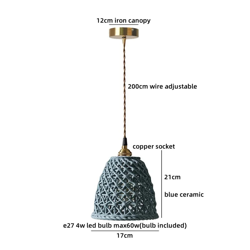 Helnys Ceramic LED Pendant Light for Modern Indoor Decor