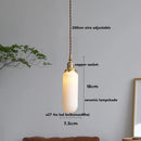 Helnys Ceramic LED Pendant Light with Wood Handle and Copper Socket