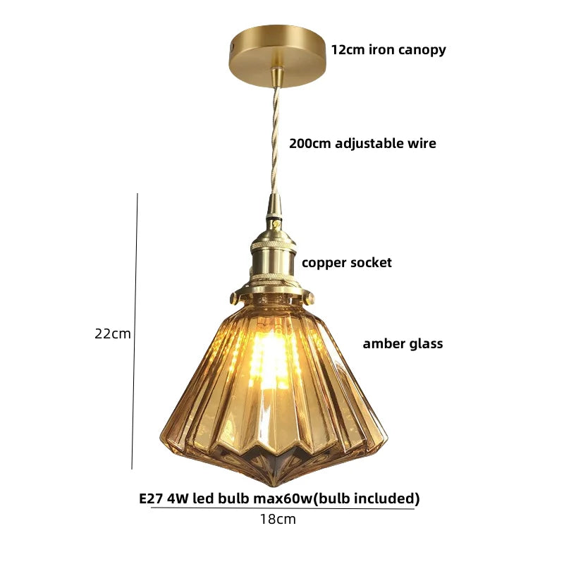 Helnys Flower Glass LED Pendant Lamp - Nordic Modern Hanging Light