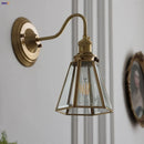 Helnys Vintage Style Blue Flower Glass Wall Sconce LED Lamp