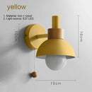 Helnys Wood Sconce LED Wall Lamp with Pull Chain Switch