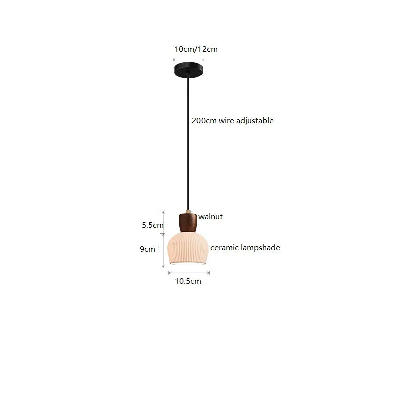 Helnys Ceramic LED Pendant Light for Home Indoor Decor - Modern Hanging Lamp