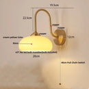 Helnys Glass LED Wall Sconce with Pull Chain Switch, Copper Nordic Bathroom Light