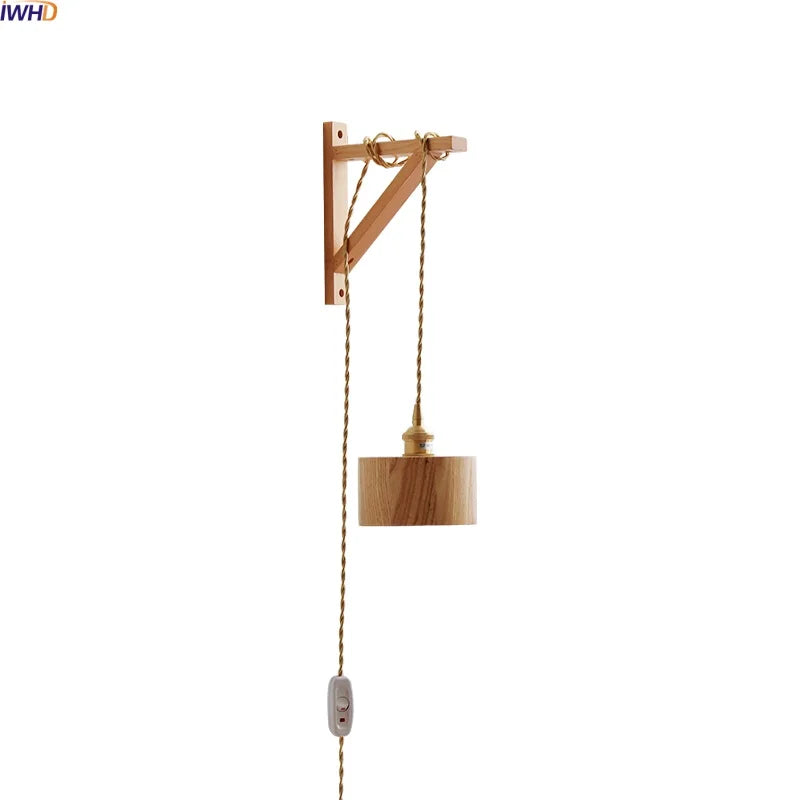Helnys Wooden LED Wall Sconce | Japan Style Home Lighting Fixtures
