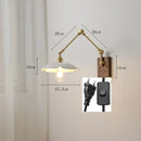 Helnys Nordic Ceramic Wall Lamp with Pull Chain Switch, LED Living Room Bedroom Light