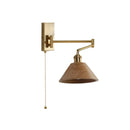Helnys Wooden Wall Lamp Sconce with Pull Chain Switch for Bedroom and Bathroom