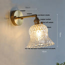 Helnys Nordic LED Wall Light Clear Glass Pull Chain Switch Bedside Lamp
