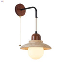 Helnys White Glass LED Wall Lights Kitchen Restaurant Pull Chain Switch Sconce