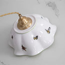 Helnys Butterfly Ceramic Copper LED Pendant Lamp, Nordic Modern Hanglamp for Home Indoor Decor