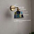 Helnys Tiffany Style Glass Pull Chain Wall Light Rotation Dining Bedroom Fixture