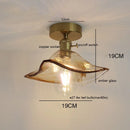Helnys Amber Glass Ceiling Lamp LED 4W Copper Socket for Home Lighting