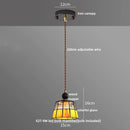 Helnys Clear Glass LED Pendant Light Hanging Fixture Adjustable Copper Wood Glass_Luminaire