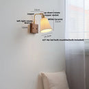 Helnys Glass Ceramic LED Wall Sconce Walnut Wood Modern Rotatable Mirror Light