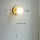 Helnys Glass Ball LED Wall Light Pull Chain Bedroom Cafe Bathroom Mirror Stair Lamp