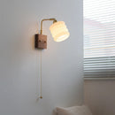 Helnys Rotatable Nordic Glass Wall Sconce with Pull Chain Switch