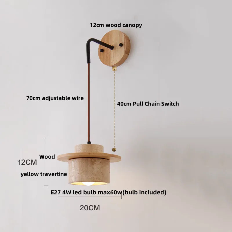 Nordic Copper LED Wall Light by Helnys - Modern Design with Pull Chain Switch