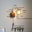 Helnys Cube Glass LED Wall Lights with Pull Chain Switch for Modern Decor