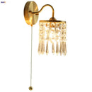 Helnys Vintage Crystal Wall Lights Pull Chain Switch - Luxury Copper Stair Light