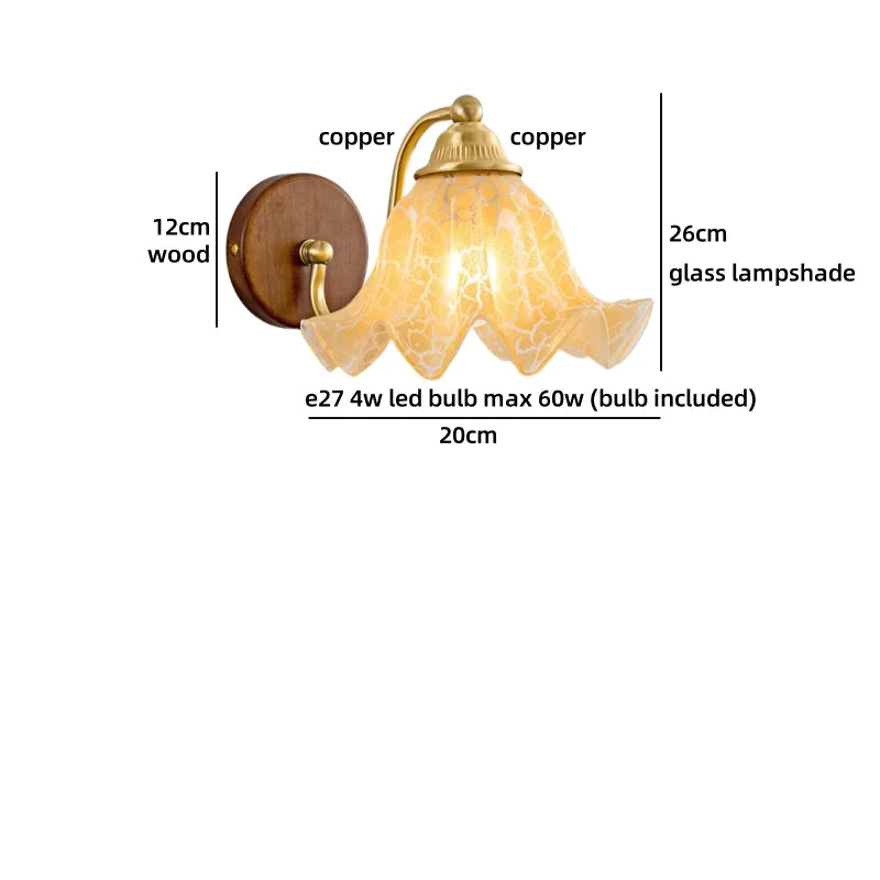 Helnys LED Flower Cloth Wall Lamp for Bedroom Girls, Bathroom Stair Light Art Decor