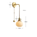 Helnys Nordic LED Wall Light Copper Ceramic Adjustable Bedroom Living Room Lamp