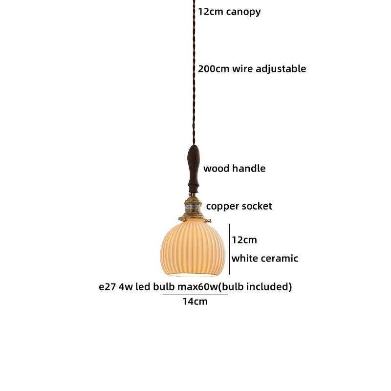 Helnys Ceramic Glass LED Pendant Lights for Bar Bedroom Living Dining Room