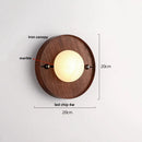 Helnys Retro LED Wall Lamp with Marble Lampshade for Living Room, Bedroom, Cafe, Stairway