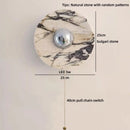 Helnys Round Bulgari Stone LED Wall Lamp Bedside Lighting