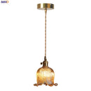 Helnys Amber Glass LED Pendant Light Fixture Modern Simple Adjustable Hanging Light