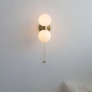 Helnys Gold Copper Glass Ball LED Wall Light Fixture Nordic Modern Bedside Lamp