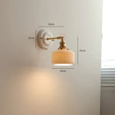 Helnys Ceramic LED Wall Light with Knob Switch, Nordic Japanese Style Sconce