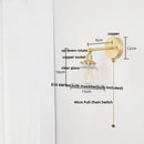 Helnys Modern Clear Glass Wall Lights with Pull Chain Switch