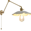 Helnys Smoke Glass Ball LED Wall Sconce - Modern Copper Long Arm Light