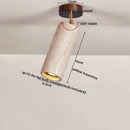 Helnys LED Ceiling Lamp Natural Yellow Travertine Walnut Wood Ceiling Lights