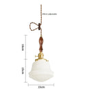 Helnys Nordic Glass LED Pendant Light - Milky White, Copper Socket, Indoor Decor