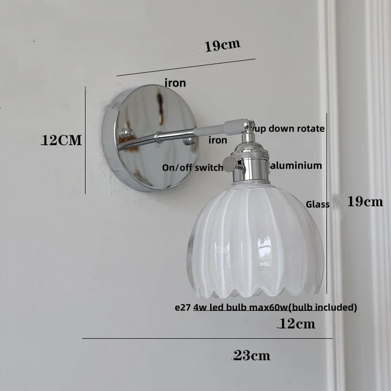 Helnys Modern Iron Ceramic LED Wall Lights with Pull Chain Switch