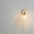 Helnys Clear Glass LED Wall Lamp Pull Chain Switch Rotatable Crystal Light