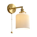 Helnys Nordic Ceramic LED Wall Light with Pull Chain Switch and E14 Socket